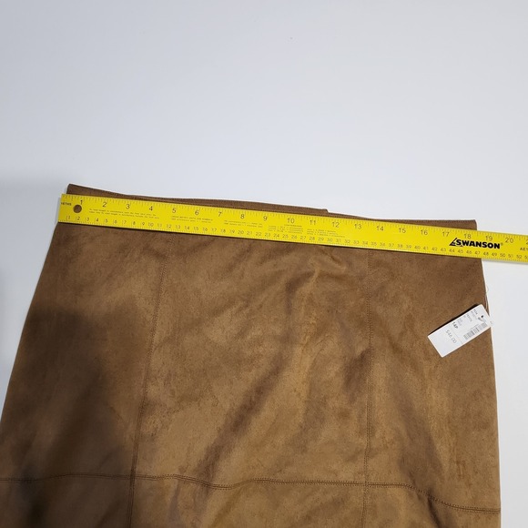REITMANS Vegan Suede Skirt Womens 14P Faux Leather Ethical Mini Western NEW Boho - Picture 13 of 16